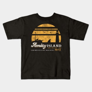 Amity Island Sunset Worn Out (Universal © UCS LLC) Kids T-Shirt